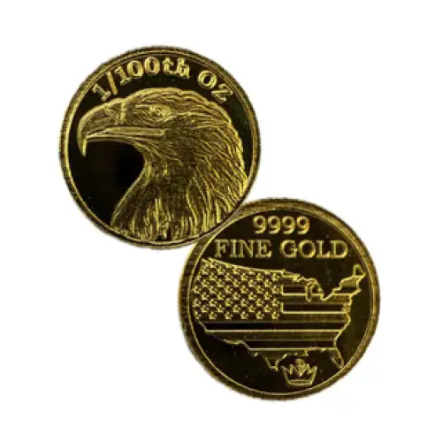 1/100 oz .9999 Fine Gold Round – Various Designs