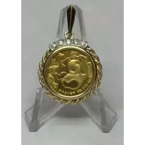 1/10oz Gold Panda In 14K Gold Bezel W/Diamonds B1-4D