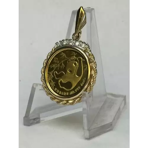 1/10oz Gold Panda In 14K Gold Bezel W/Diamonds B1-4D (5)