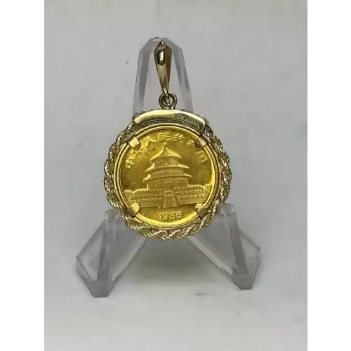 1/10oz Gold Panda In 14K Gold Bezel W/Diamonds B1-4D (3)