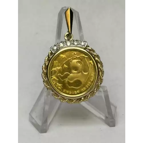 1/10oz Gold Panda In 14K Gold Bezel W/Diamonds B1-4D (4)