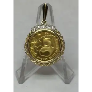 1/10oz Gold Panda In 14K Gold Bezel W/Diamonds B1-4D