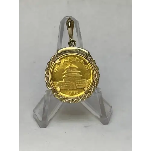 1/10oz Gold Panda In 14K Gold Bezel W/Diamonds B1-4D (3)