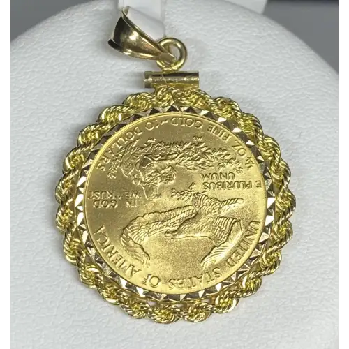 1/4oz Gold Eagle Pendant 14k Bezel - B6-3D (2)