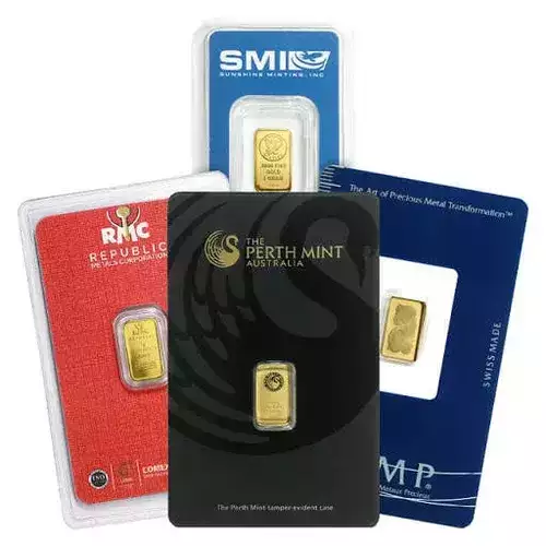 1 Gram Gold Bar - (W/-Assay) - Brand Name