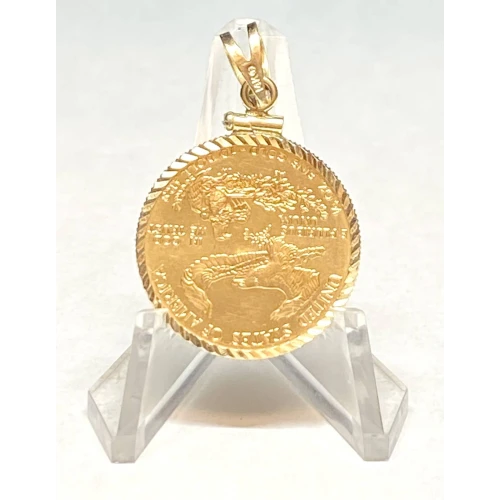 $10 American Gold Eagle (1/4-oz) with a 14K bezel. 1-2