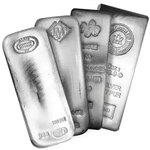 100oz Generic Silver Bar .999 (Any Mint)  (4)