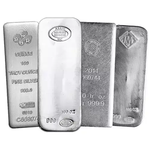 100oz Generic Silver Bar .999 (Any Mint)  (4)