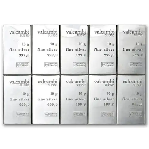 10g x 10 Valcambi Silver CombiBar .9999 (3)