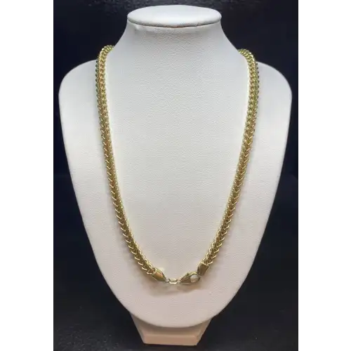 10K Franco Box Style Yellow Gold Necklace -L-27