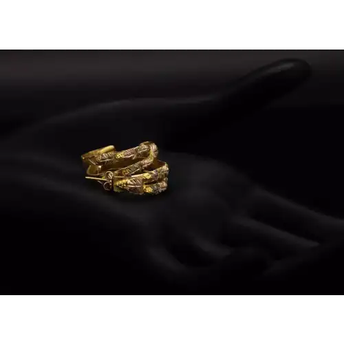 10K Tri-Color Yellow, Rose, & Green Gold Ladies Hoop Earrings  #S10B02-3 (3)