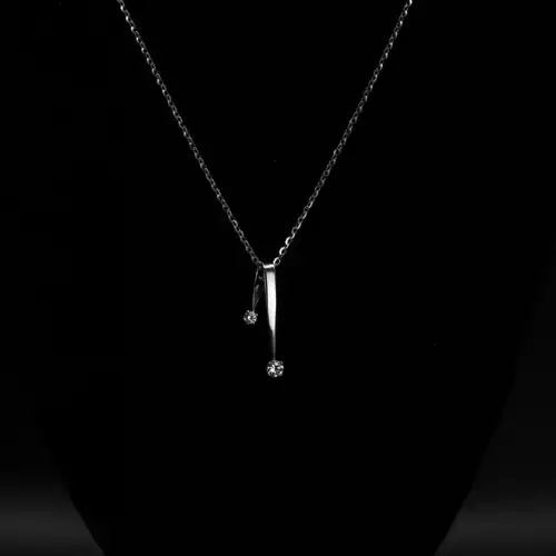 10K White Gold Ladies Diamond Ribbon Pendant Necklace .25ctw 18in S10BO5-5 (4)