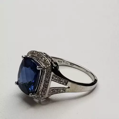 10K White Gold Ring with 4.0ct Tanzanite & 0.25ct Diamond Halo B16-9 (3)