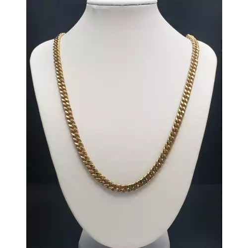 10K Yellow Gold Curb Chain Necklace B5-8 (5)