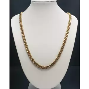 10K Yellow Gold Curb Chain Necklace B5-8 (5)