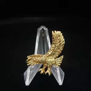 10K Yellow Gold Flying Bald Eagle Pendant 1.5 x 1 in S10BO12-2
