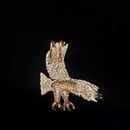 10K Yellow Gold Flying Bald Eagle Pendant 1.5 x 1 in S10BO12-2 (2)