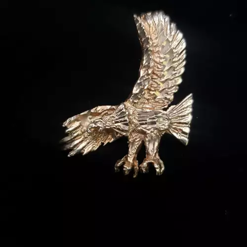 10K Yellow Gold Flying Bald Eagle Pendant 1.5 x 1 in S10BO12-2 (3)