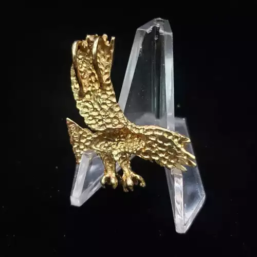 10K Yellow Gold Flying Bald Eagle Pendant 1.5 x 1 in S10BO12-2 (4)
