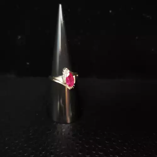 10K Yellow Gold Ladies Estate Ruby Diamond Ring 1.0CT Sz-6 3/4 S10BO6-2 (4)