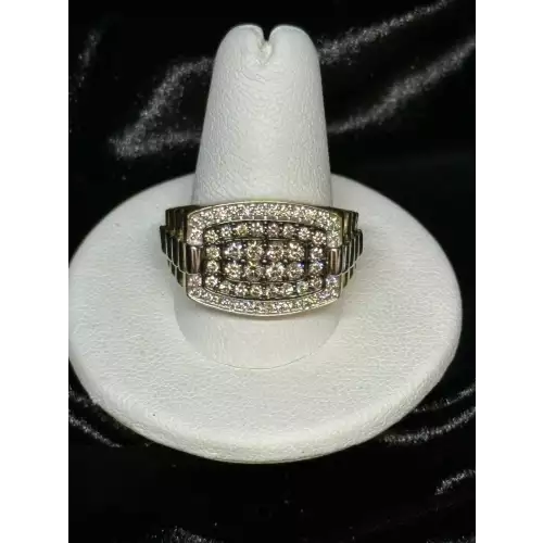 10K Yellow Gold Men's Natural Diamond Ring 1.05cwt Sz.9 3/4,   4-4D