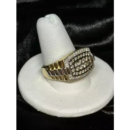 10K Yellow Gold Men's Natural Diamond Ring 1.05cwt Sz.9 3/4,   4-4D (5)