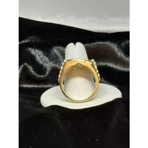 10K Yellow Gold Men's Natural Diamond Ring 1.05cwt Sz.9 3/4,   4-4D (4)