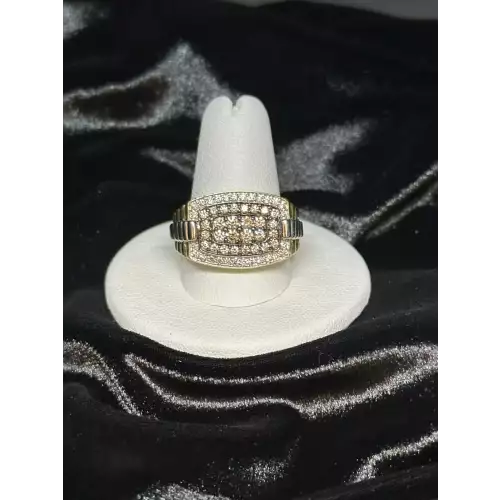 10K Yellow Gold Men's Natural Diamond Ring 1.05cwt Sz.9 3/4,   4-4D (2)