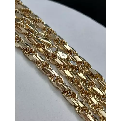  10K Yellow Gold Men's Rope Necklace w/ Diamond-Cut Finish 24 in, 4 mm. B4-3 (2)