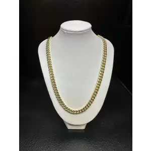 10K Yellow Gold  Mens Curb Style Necklace 7.5mm 22in - B3-1D (2)