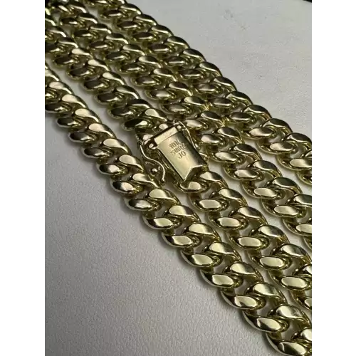 10K Yellow Gold  Mens Curb Style Necklace 7.5mm 22in - B3-1D
