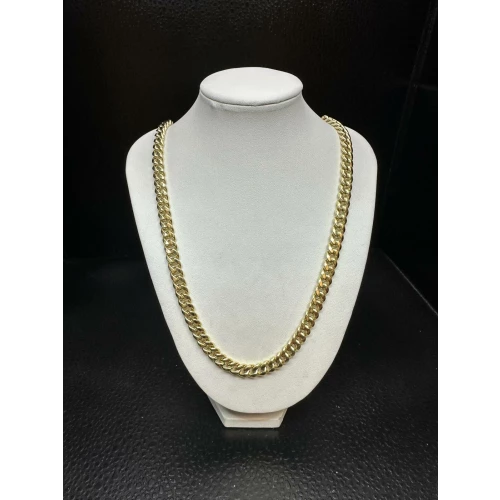 10K Yellow Gold  Mens Curb Style Necklace 7.5mm 22in - B3-1D (2)