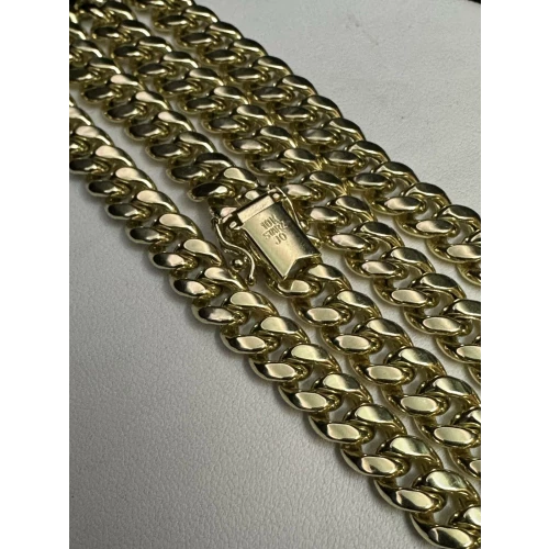 10K Yellow Gold  Mens Curb Style Necklace 7.5mm 22in - B3-1D