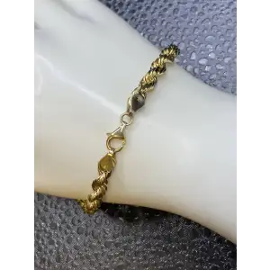 10k Yellow Gold Rope Bracelet 8in long, 4.75mm Dia - B3-6 (4)