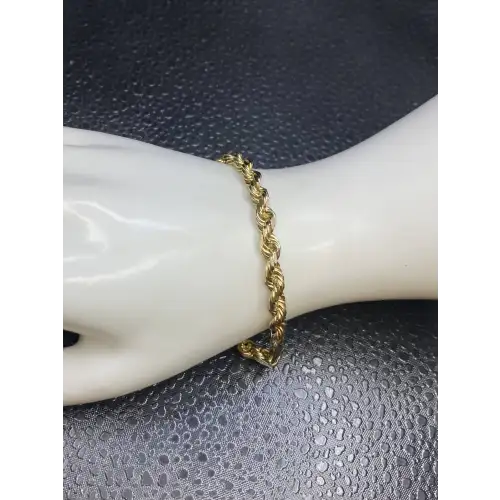 10k Yellow Gold Rope Bracelet 8in long, 4.75mm Dia - B3-6 (2)
