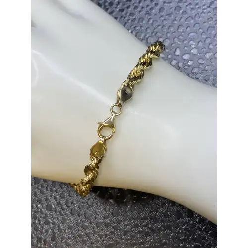 10k Yellow Gold Rope Bracelet 8in long, 4.75mm Dia - B3-6 (4)