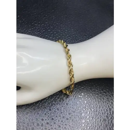 10k Yellow Gold Rope Bracelet 8in long, 4.75mm Dia - B3-6 (2)