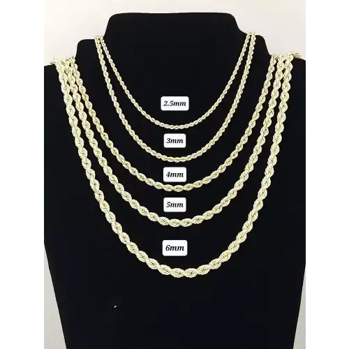 14K Solid Yellow Gold Heavy Mens Figaro Style Chain 6mm 24