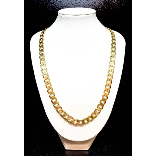 14K Solid Yellow Gold Men's Curb/Cuban Style Chain 8.25mm 23