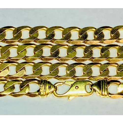 14K Solid Yellow Gold Men's Curb/Cuban Style Chain 8.25mm 23