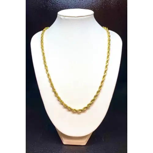 14K solid Yellow Gold Men's Rope Style Chain 22