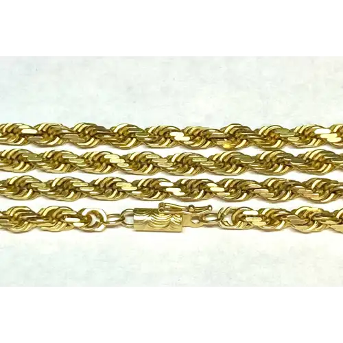 14K solid Yellow Gold Men's Rope Style Chain 22