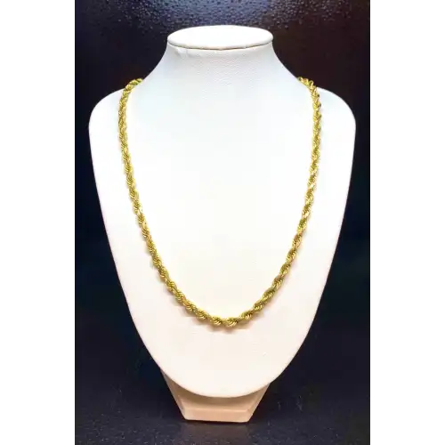 14K solid Yellow Gold Men's Rope Style Chain 22