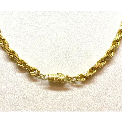 14K solid Yellow Gold Men's Rope Style Chain 22