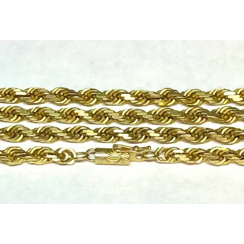 14K solid Yellow Gold Men's Rope Style Chain 22