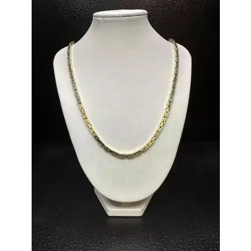 14K Solid Yellow Gold Mens Byzantine Box Link Chain 3.5mm 22in B1-9D (3)