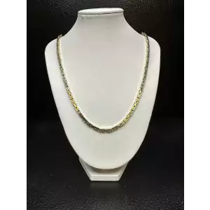 14K Solid Yellow Gold Mens Byzantine Box Link Chain 3.5mm 22in B1-9D (3)
