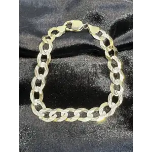 14K Solid Yellow Gold Mens Miami Cuban Curb Bracelet 8 1/4