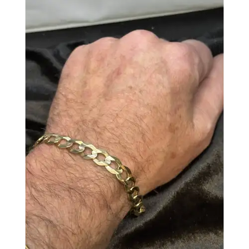 14K Solid Yellow Gold Mens Miami Cuban Curb Bracelet 8 1/4