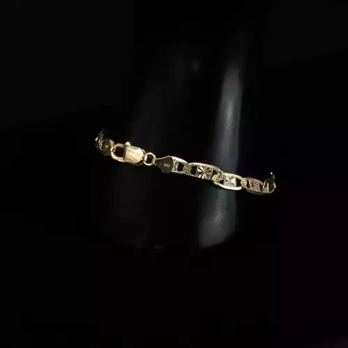 14K Tri Color Gold Men's Mariner Link Bracelet 8in  S10BO2-5 (3)